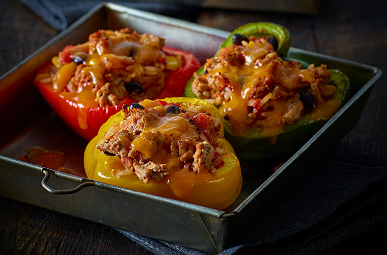 Turkey & Rice Stuffed Sweet Pepper